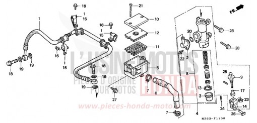 HAUPTBREMSE, HINTEN ZYLINDER NTV650V de 1997